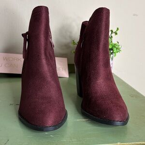 Women's Burgundy Ankle Boots